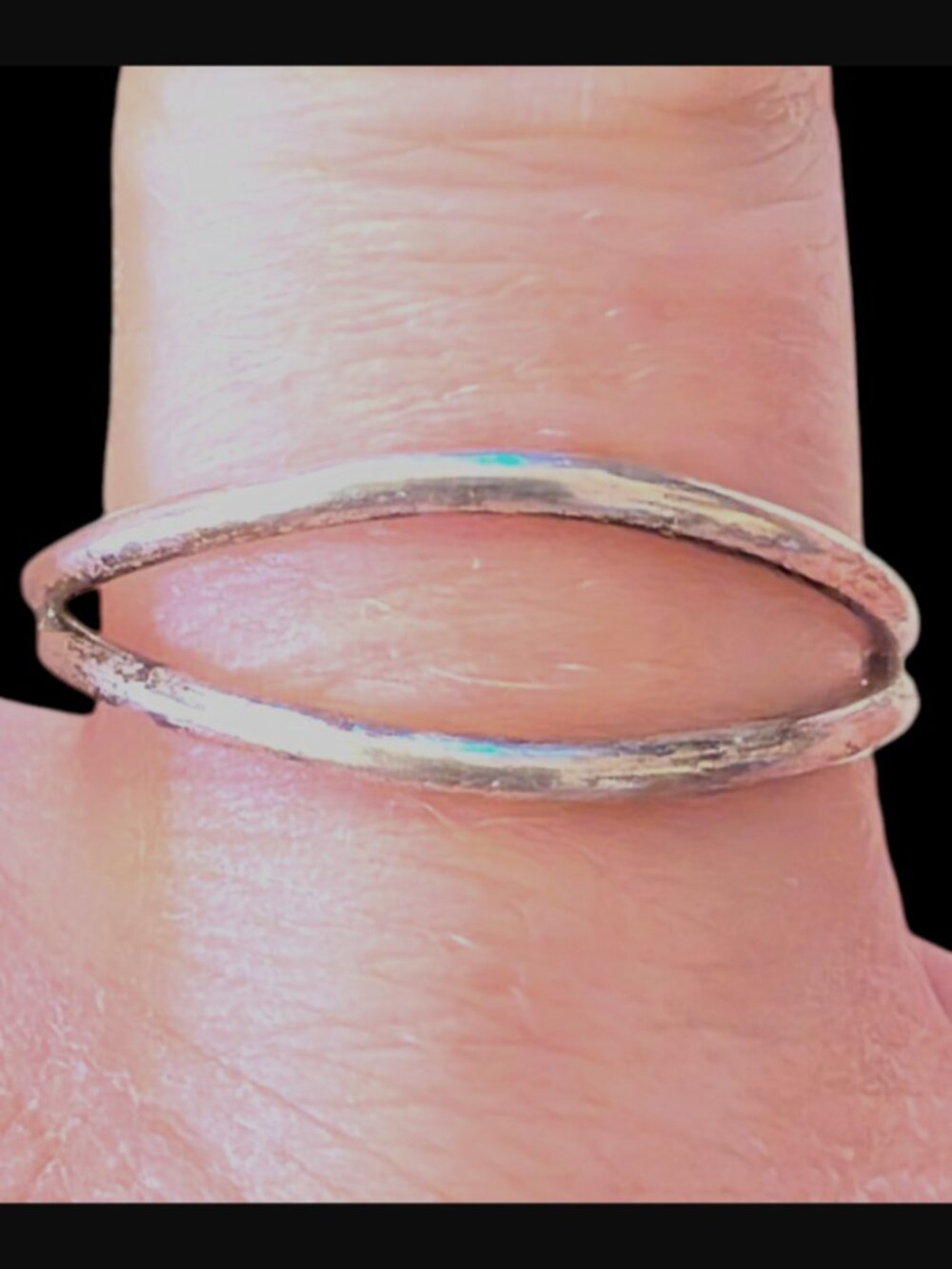 925 Sterling Silver Size 9.5 Open Band Dainty Wave Ring